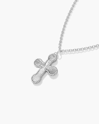 Mini Cross Pendant Necklace in Silver