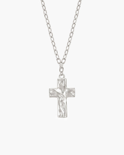 Icon Cross Necklace in Silver
