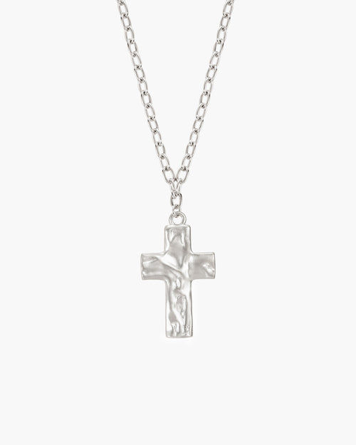 Icon Cross Necklace in Silver