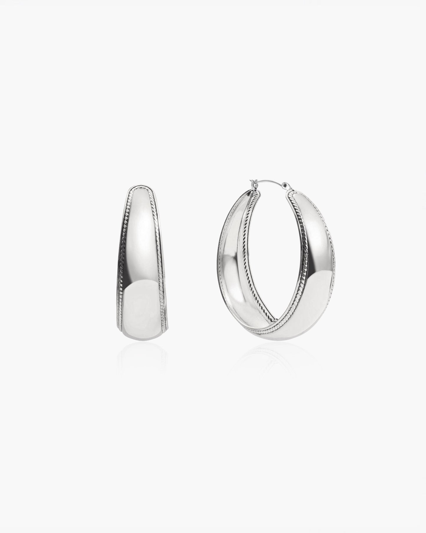 Orin Large Hoop Earrings in Silver