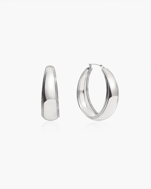 Orin Large Hoop Earrings in Silver