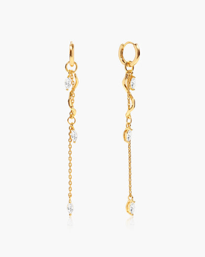 Aria Vine Drop Earrings in Silver
