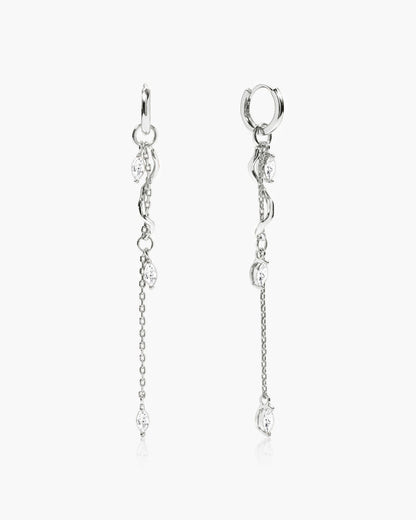 Aria Vine Drop Earrings in Silver