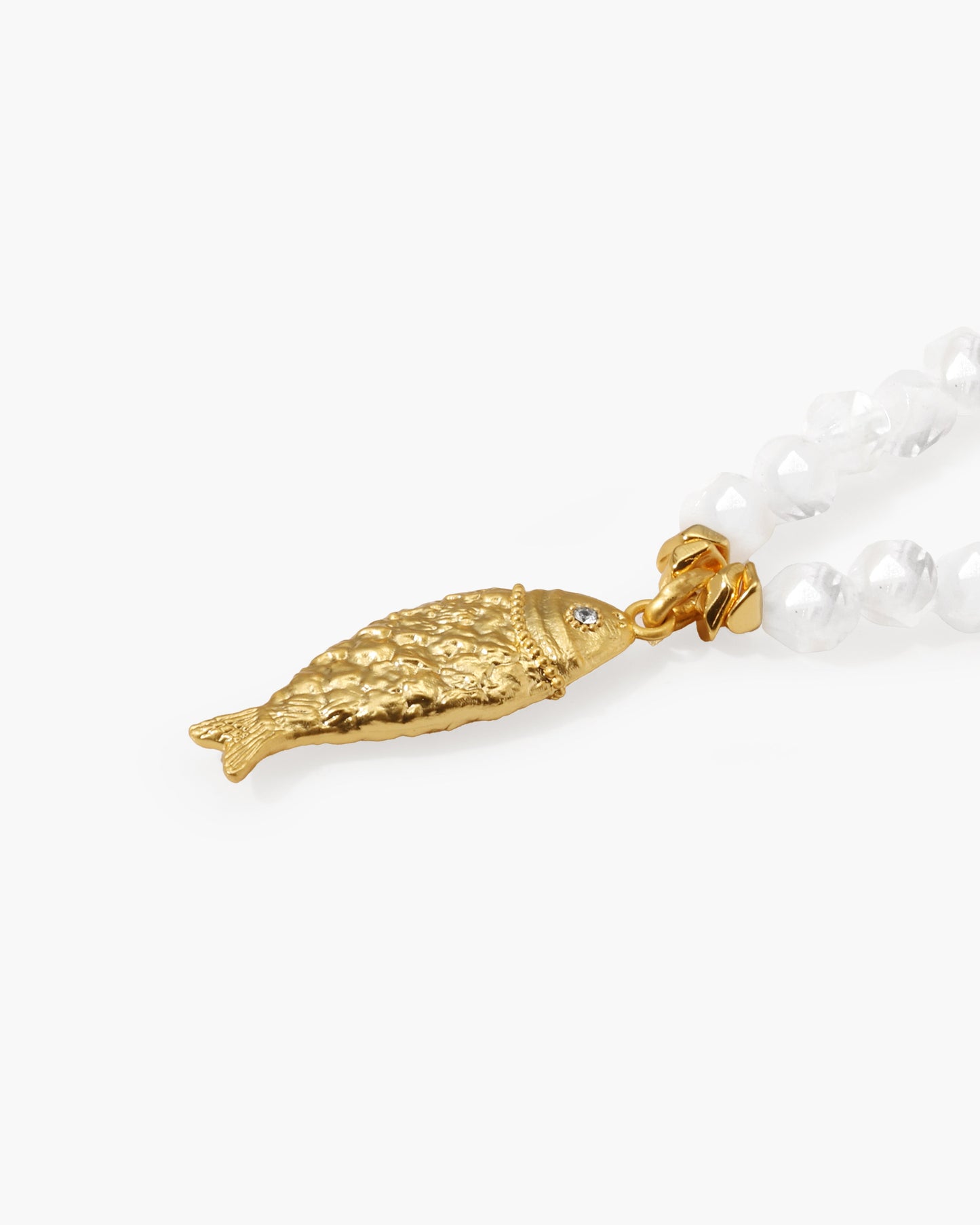 Isla Quartz Beaded Fish Pendant Necklace