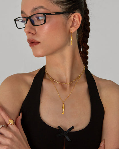 Anchovy Necklace & Earrings Set