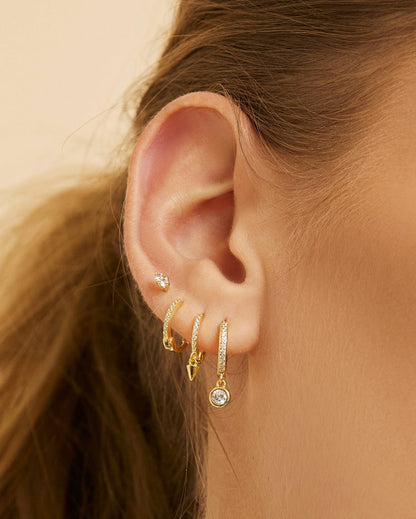 Rhodes Single Stacker Earring - Stone