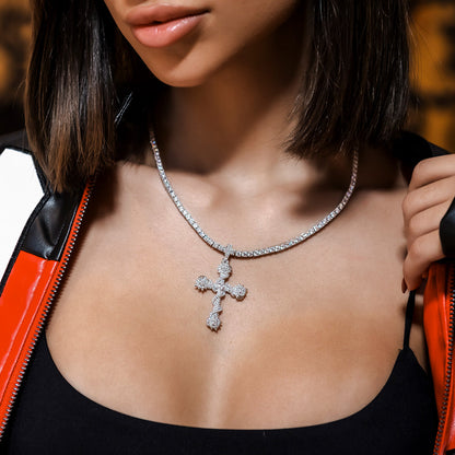 Crystal Iced Spiked Cross