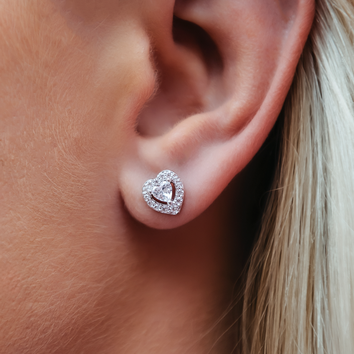 Diamond Heart Cluster Necklace + Earrings Set