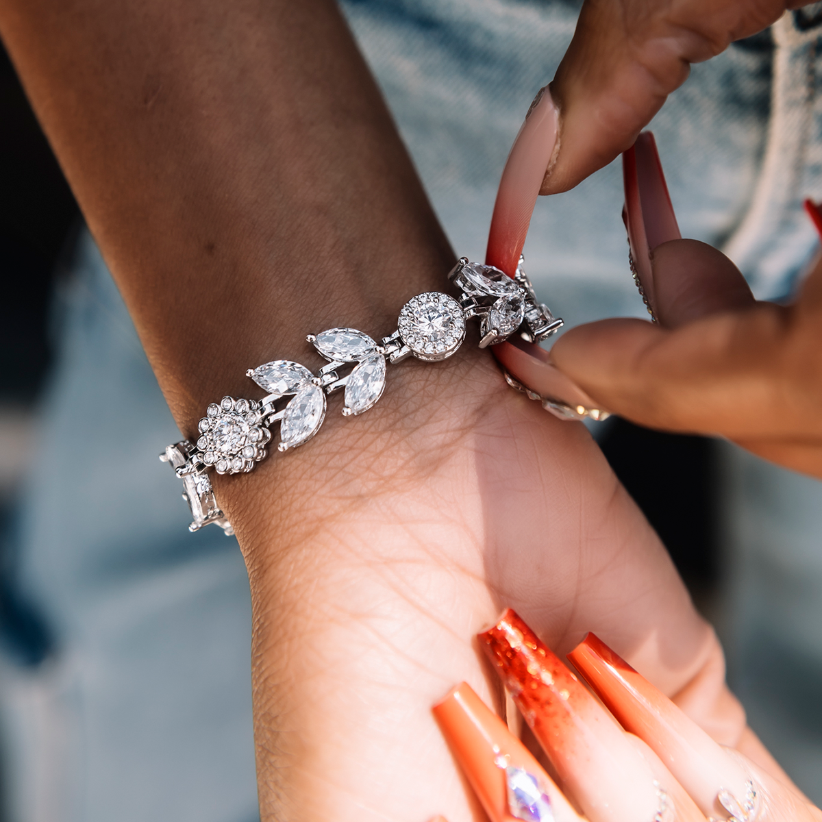 Diamond Flower Bracelet