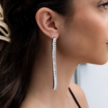 Diamond Baguette Tennis Dangle Earring