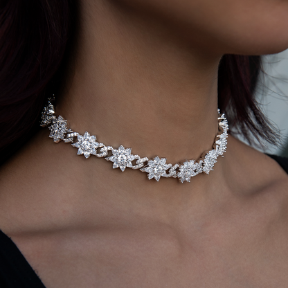 Diamond Infinity Flower Necklace