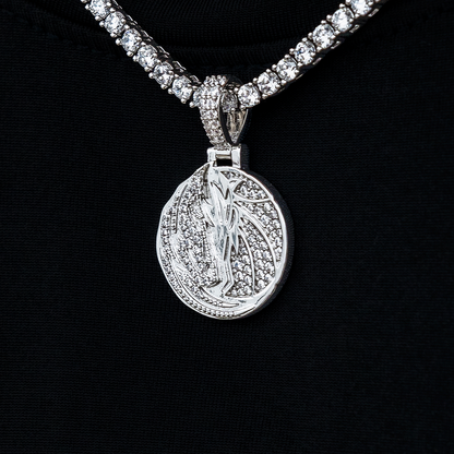 Dallas Mavericks Official NBA Micro Logo Pendant in White Gold