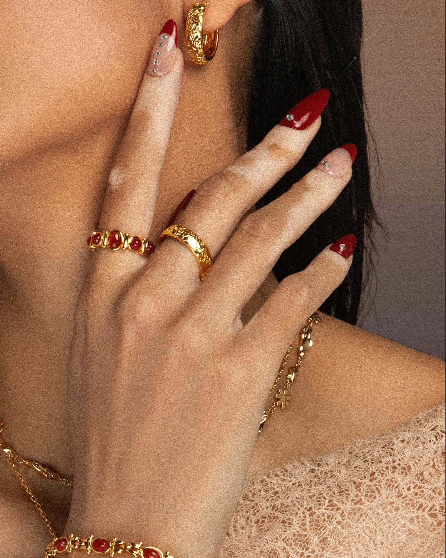 Carnelian Stone Band Ring