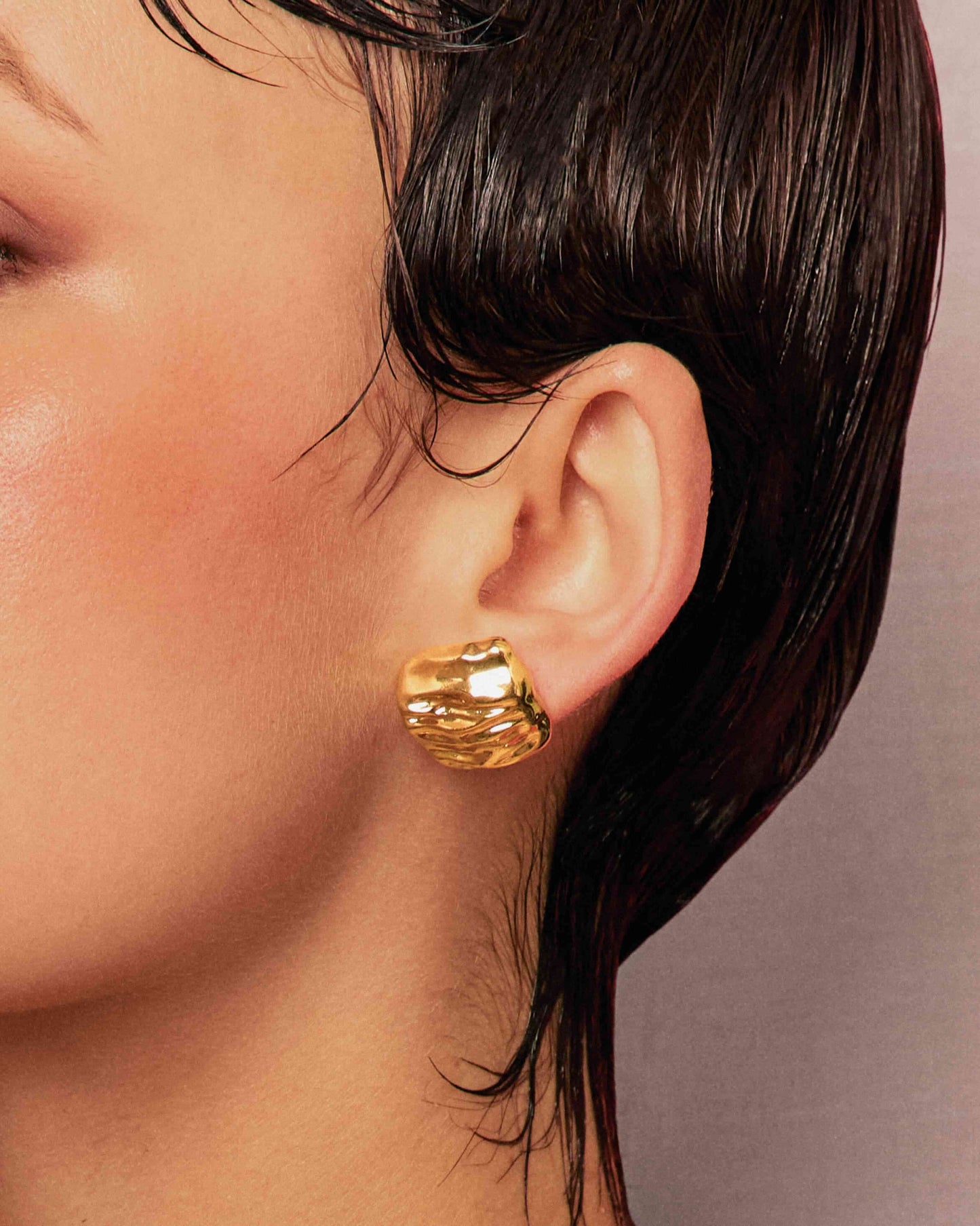 Textured Square Stud Earrings