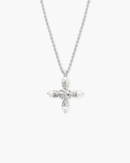 Florence Pearl Cross Necklace