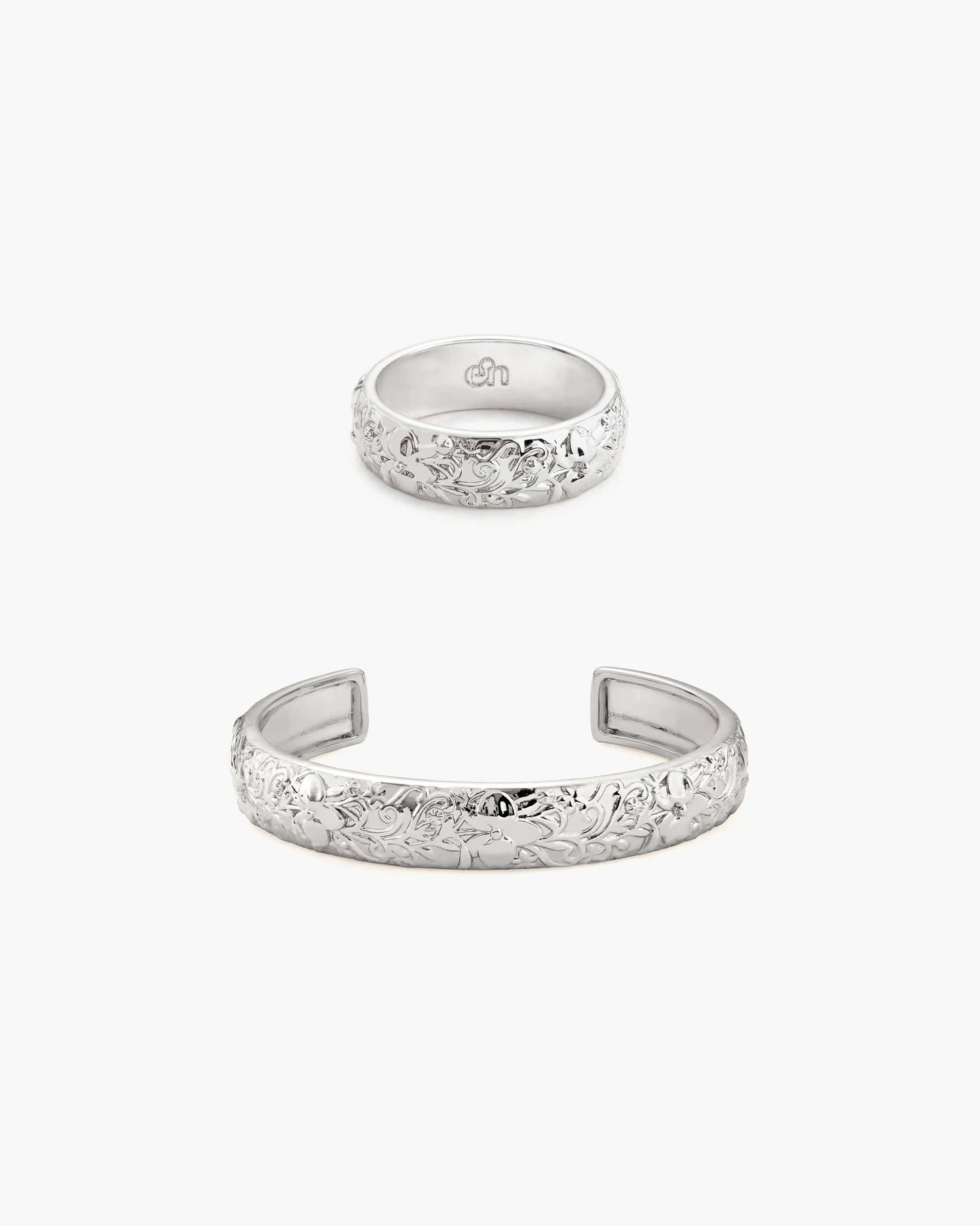 Serenade of Orchid Bangle in Silver