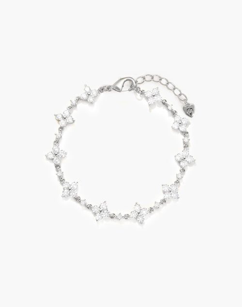 Sparkle Clover Bracelet in Silver
