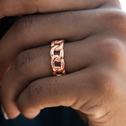 Cuban Band Ring in Rose Gold