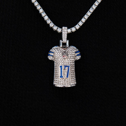 Dallas Cowboys Brandon Aubrey Jersey Pendant in White Gold