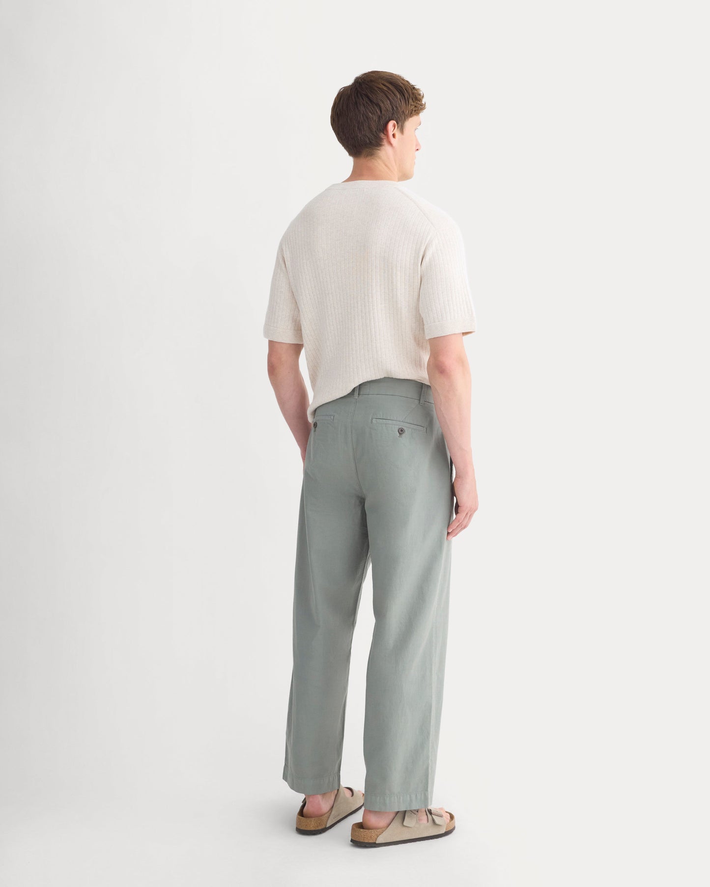 Cropped Slub Trouser | Agave Green