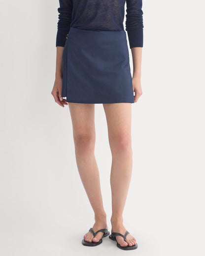 Tailored Drape Mini Skort | Navy