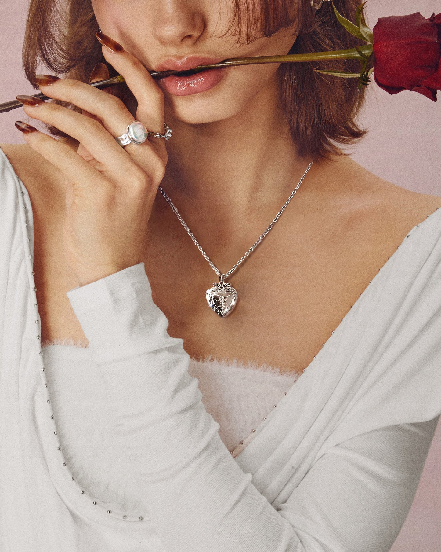 Isabela Locket Necklace in Silver