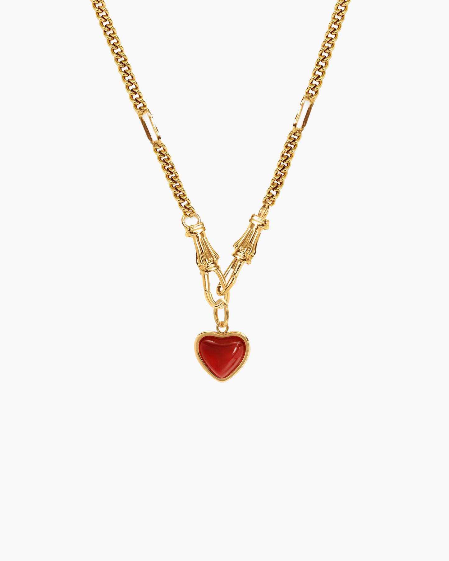 Deco Clasp Chain Necklace in Gold