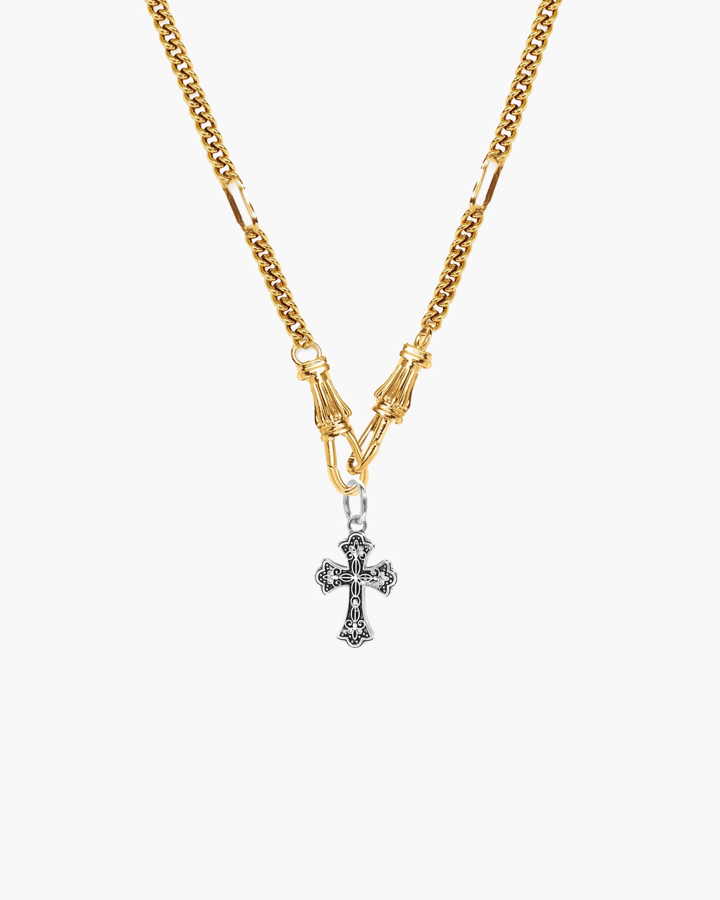 Deco Clasp Chain Necklace in Gold