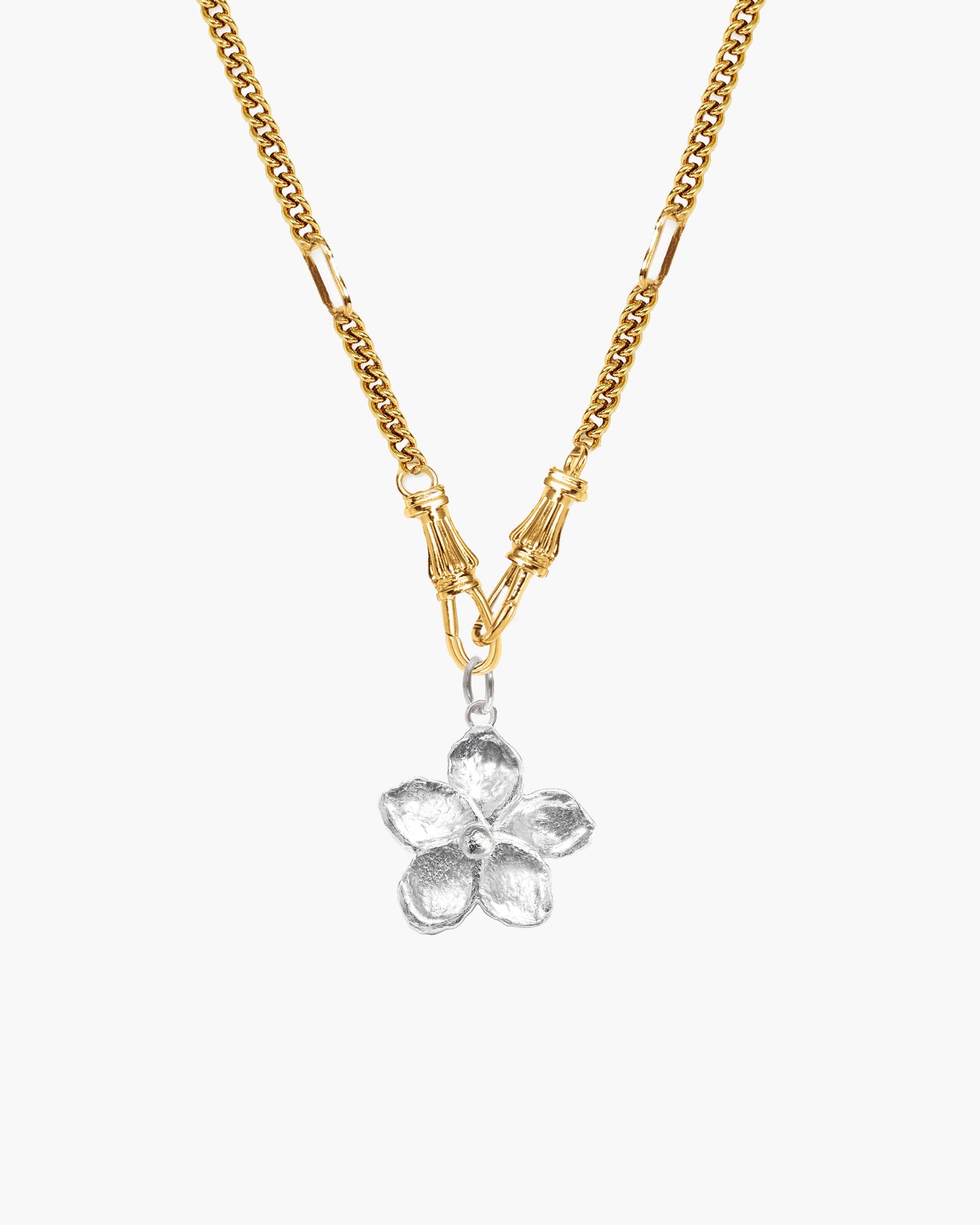 Deco Clasp Chain Necklace in Gold