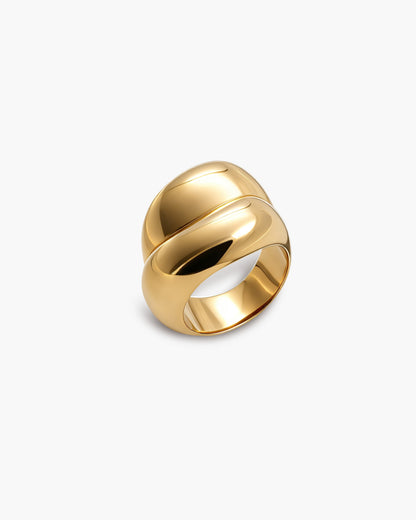 Double Pebble Ring in Gold
