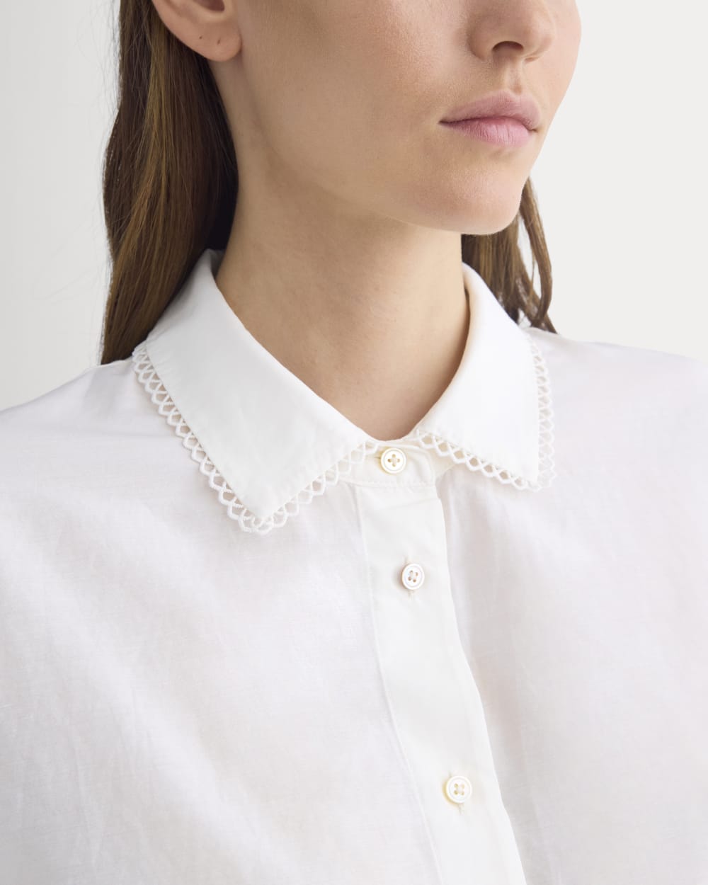 Scalloped-Collar Square Shirt | Bone