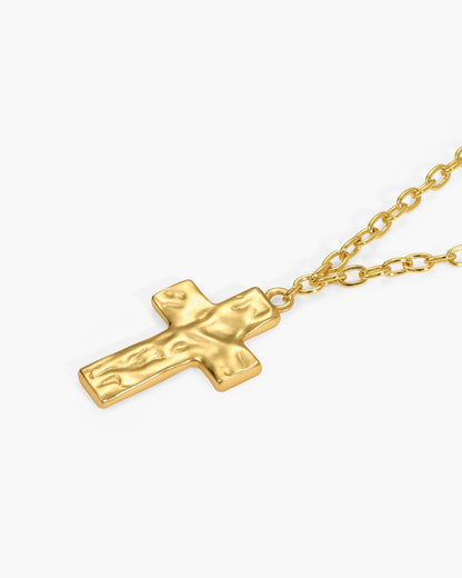 Icon Cross Necklace in Gold