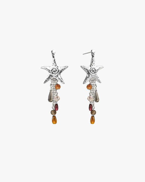 Seaside Nomad Starfish Earrings in Silver
