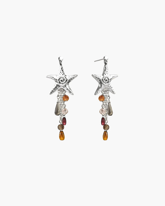 Seaside Nomad Starfish Earrings in Silver