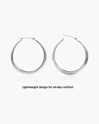 Orin Large Hoop Earrings in Silver