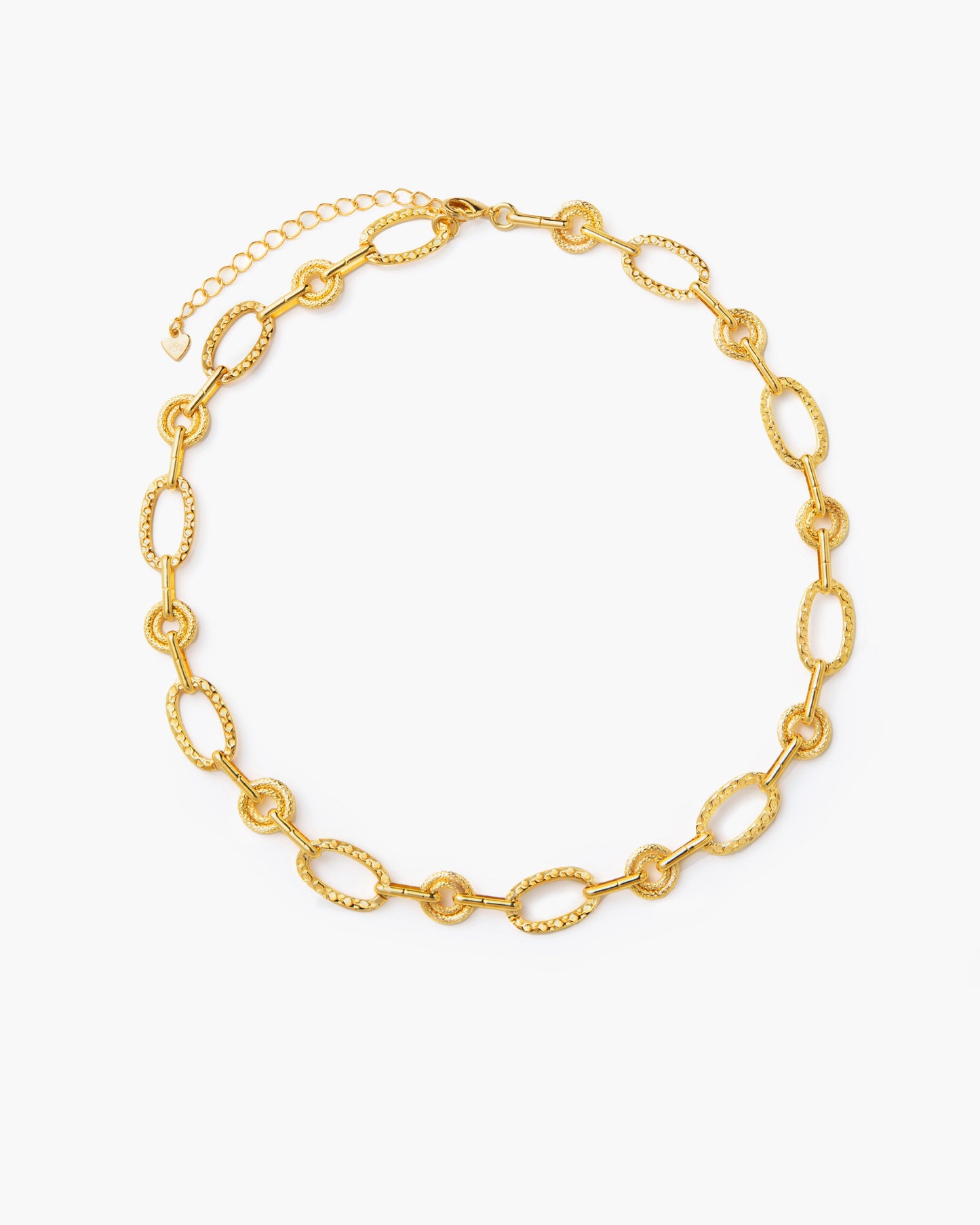 Textured Circle Link Necklace