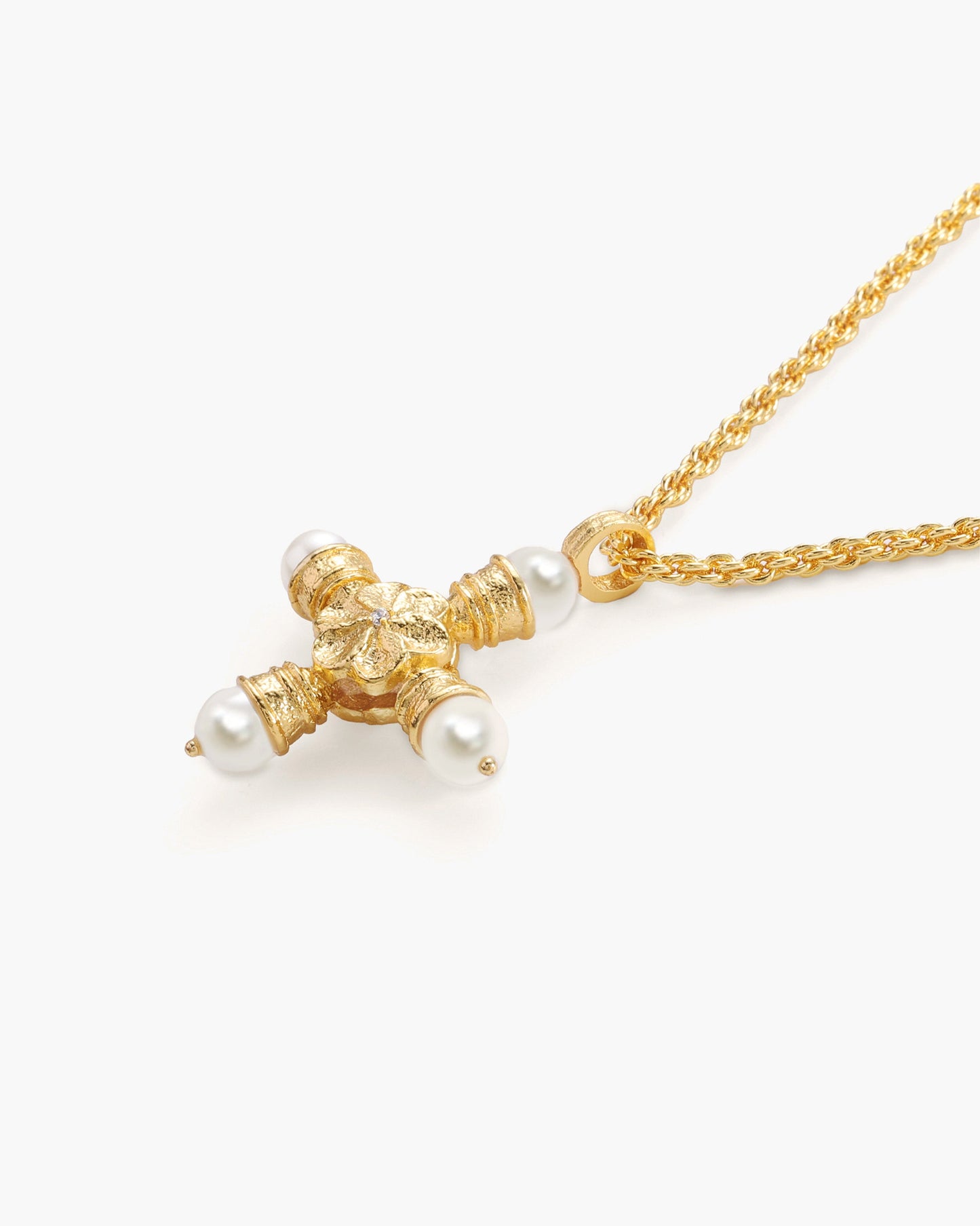 Florence Pearl Cross Necklace