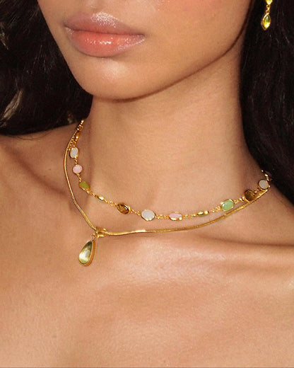 Waterdrop & Whimsical Romance Stone Necklace Set