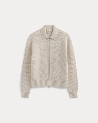 Honeycomb Sweater Jacket | Heathered Oat