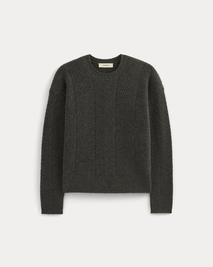Cashmere Herringbone Sweater | Heather Charcoal
