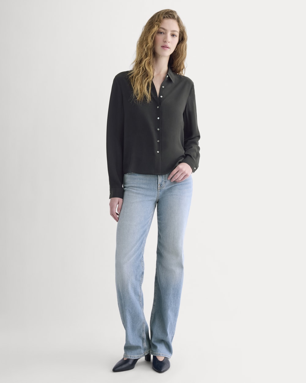 Shrunken Top in Washable Silk | Black