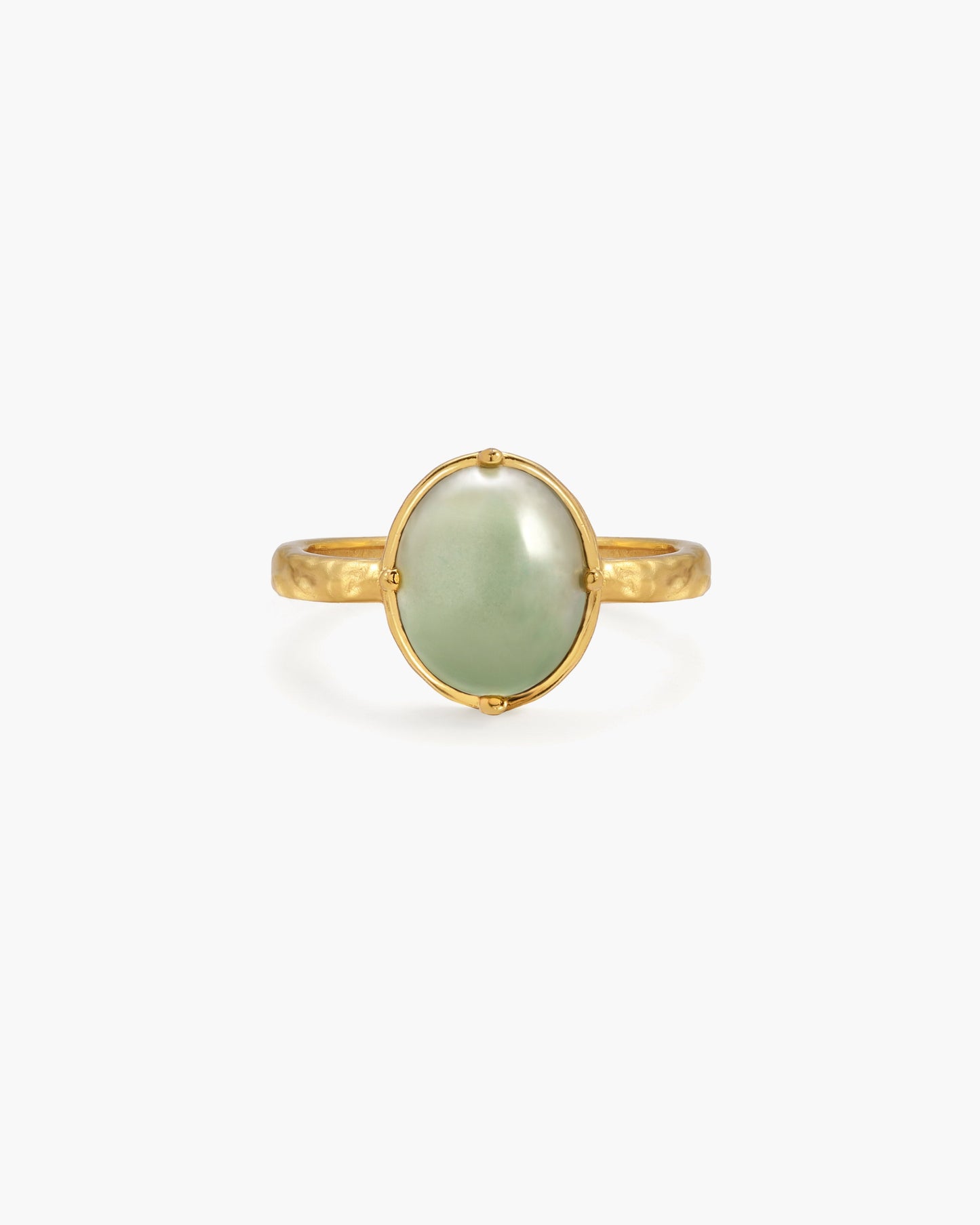 Green Aventurine Ring in Silver