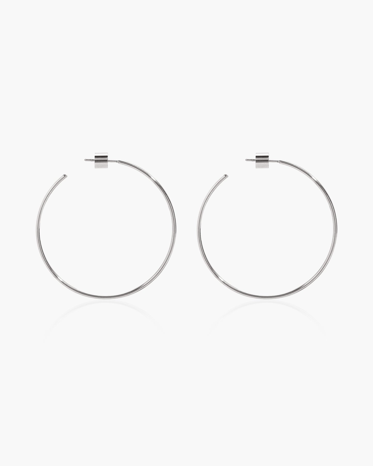 Silver Skinny Hoop Earrings
