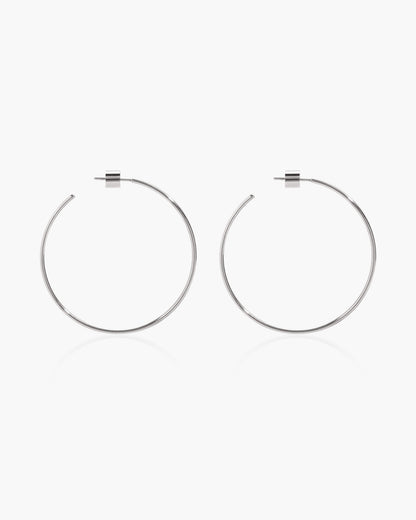 Silver Skinny Hoop Earrings