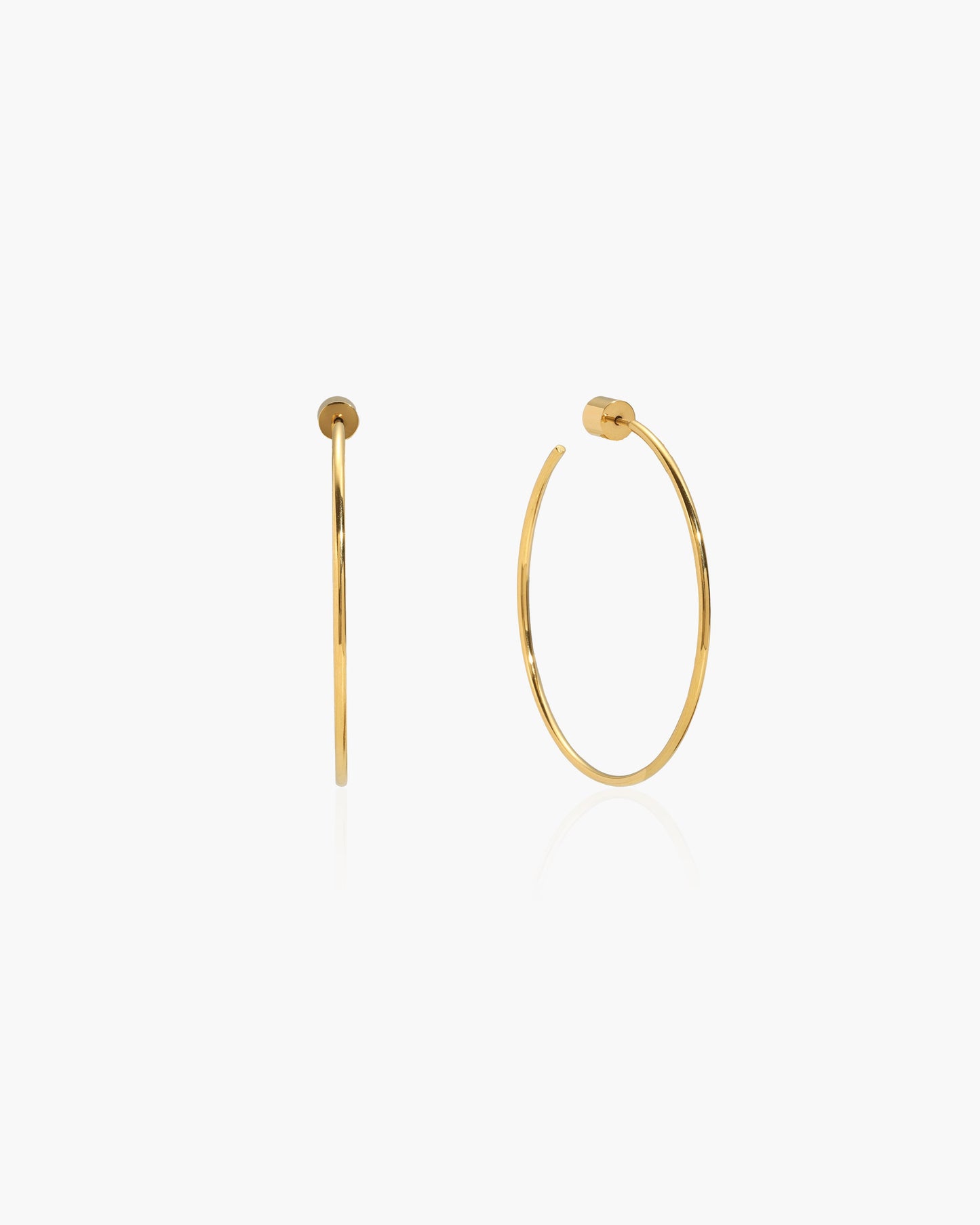 Silver Skinny Hoop Earrings