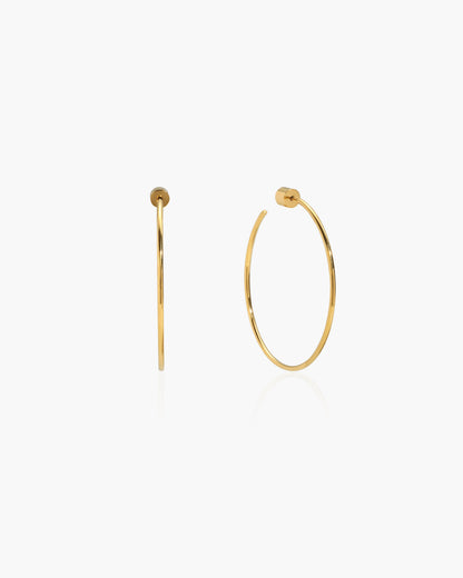 Silver Skinny Hoop Earrings