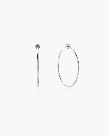 Silver Skinny Hoop Earrings