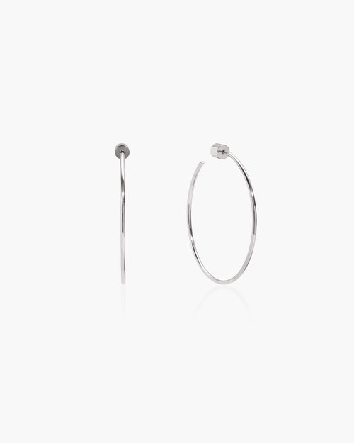 Silver Skinny Hoop Earrings