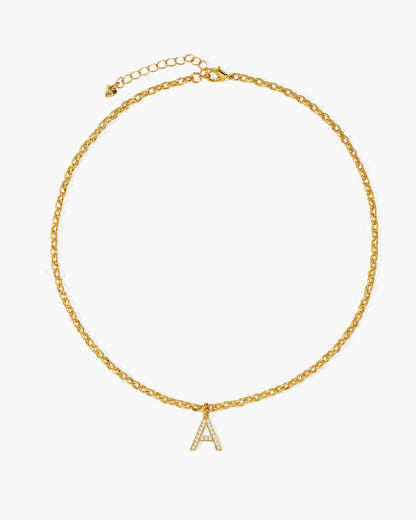 Pavé Initial Chain Necklace