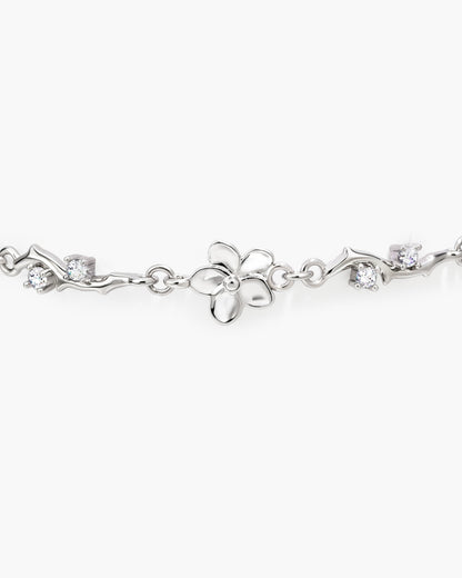 Ivy Floral Bracelet in Silver